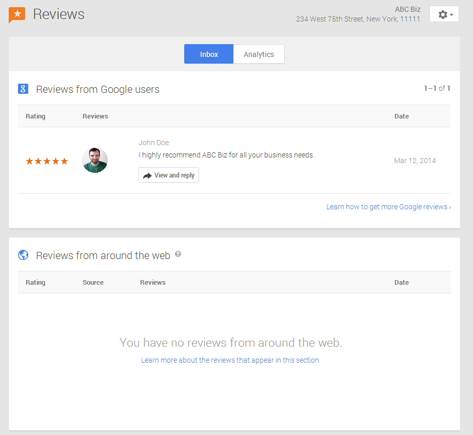 Google My Business Reviews